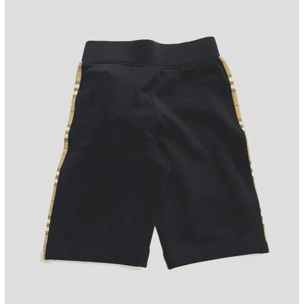 Burberry boys Nolen Check Insert Shorts -size 3Y / 3  Black  Archive Beige $340‎